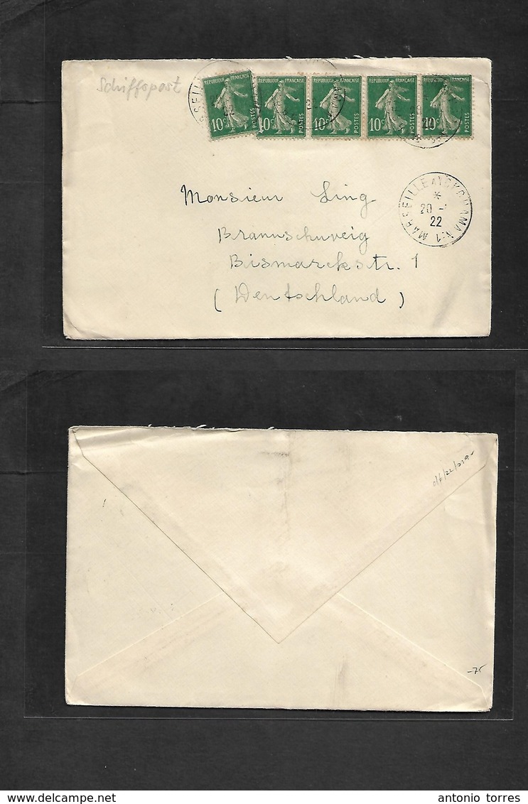 France - Xx. 1922 (20 Jan) Japan Origin Cover Addressed To Student In Chemistry In Germany, Braunschweig Bearing 10c Gre - Otros & Sin Clasificación