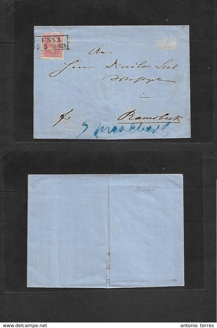 German States-Prusia. C. 1858 (5 May) Unna - Ramsbeck. E. Fkd 1 Silb Rose Tied Town Box Ds, Mns Franco. - Otros & Sin Clasificación