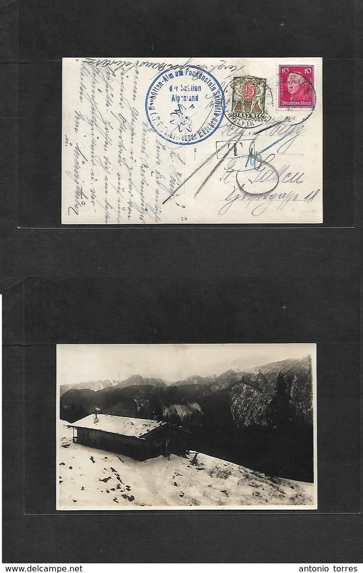 Germany - Xx. 1927 (19 Apr) Fockenstein, Alpenland - Switzerland, St. Gallen (20 April) Fkd + Insuf + Taxed + Swiss P. D - Autres & Non Classés