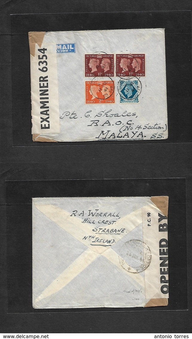 Great Britain - Xx. 1941 (11 March) Strabane, North Ireland, UK - Malaya, RAOC (2 May) WWII 1840 Centenary Stamps + 10d  - ...-1840 Préphilatélie