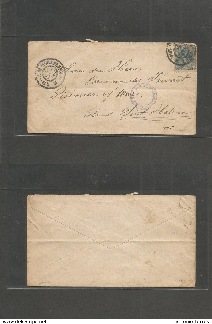 Bc - St. Helena. 1901 (17 Jan) Boer War. POW Camp. Netherlands, Gravenhage - St. Helena, Fkd Envelope With Arrival Censo - Other & Unclassified