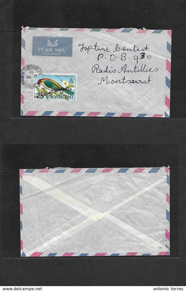 Bc - St. Vincent. 1974 (17 Dec) Grenadines Of St. Vincent. Kingstown - Montserrat. Air Fkd Ovptd Issue Cds. VF. - Other & Unclassified