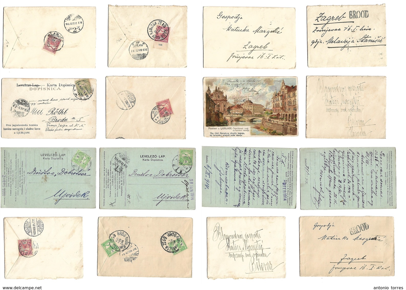 Hungary. 1903-14. Balkans. Austro - Hungarian Postal Admin. Selection Of 8 Diff Fkd Covers And Cards, Diff Town Names Kl - Other & Unclassified
