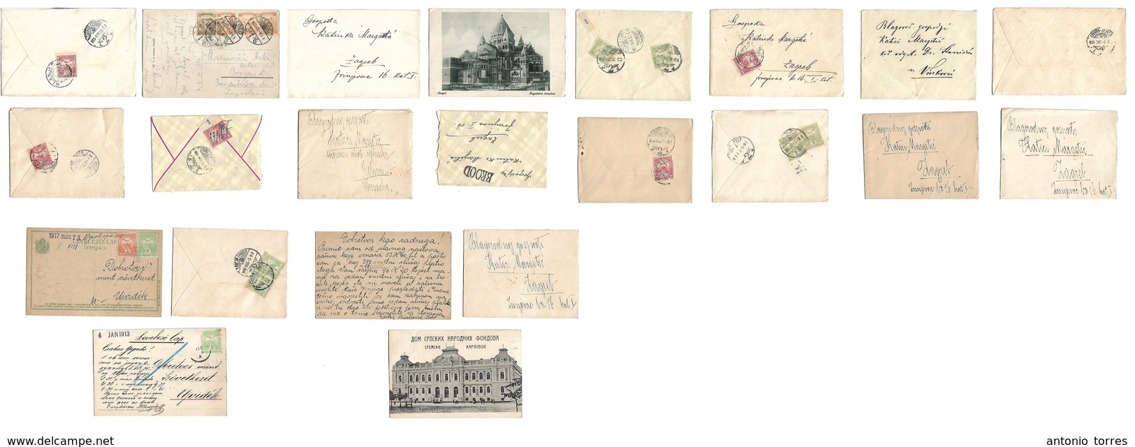 Hungary. 1905-25. Balkans. Austrian Hungarian Postal Admin. Selection Of 11 Diff Fkd Cards And Covers. Diff Town Names,  - Andere & Zonder Classificatie