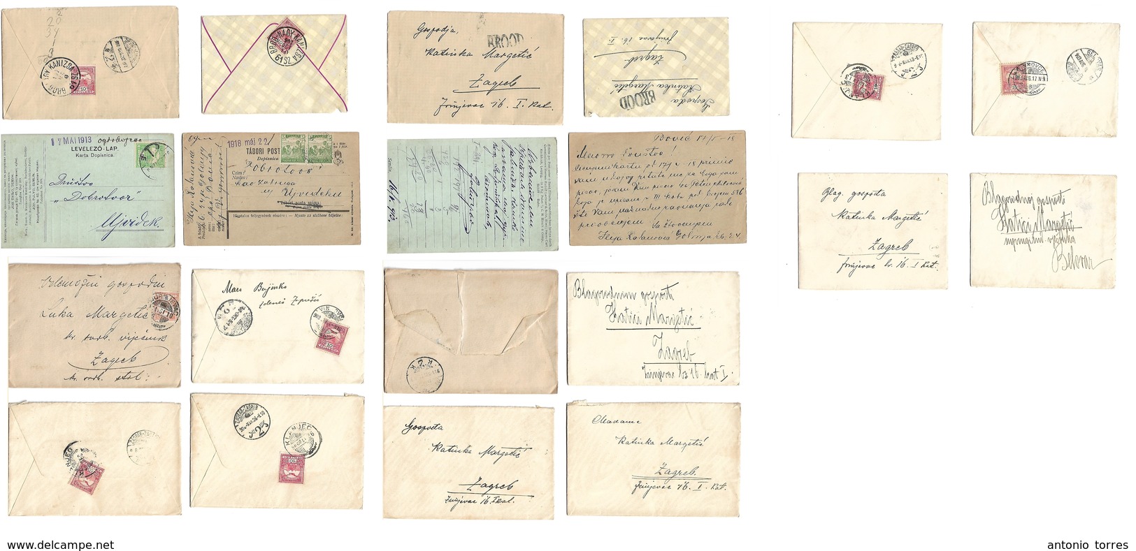 Hungary. 1906-18. Balkans. Postal Administrations. Austria - Hungary Period. Selection Of 10 Diff Envelopes And Fkd Card - Autres & Non Classés