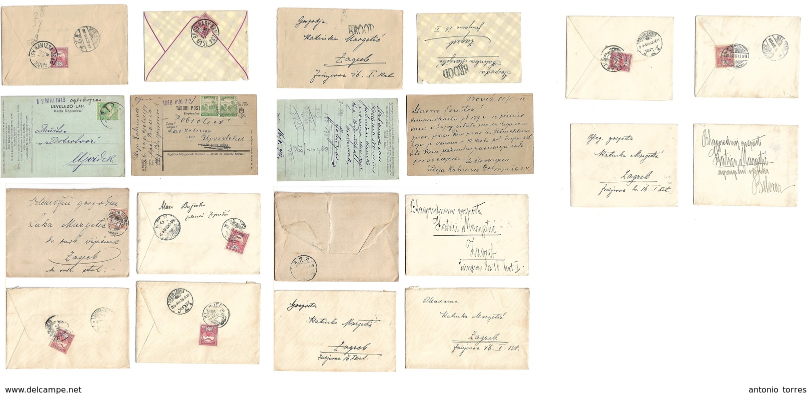 Hungary. 1906-18. Balkans. Postal Administrations. Austria - Hungary Period. Selection Of 10 Diff Envelopes And Fkd Card - Andere & Zonder Classificatie