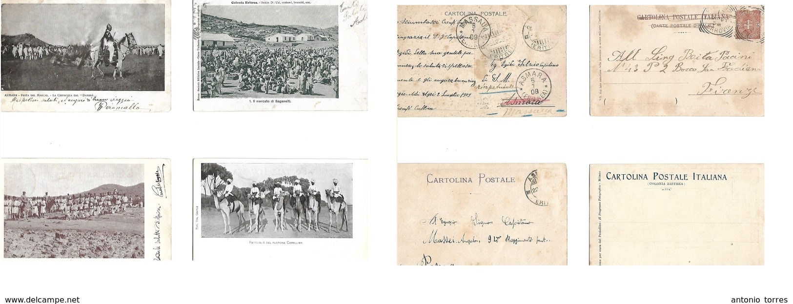 Italian Colonies. C. 1904-09. ERITREA. 4 Early Local Incl Military, Damera Ceremony Photo Ppcs, 3 Are Circulated. Opport - Ohne Zuordnung