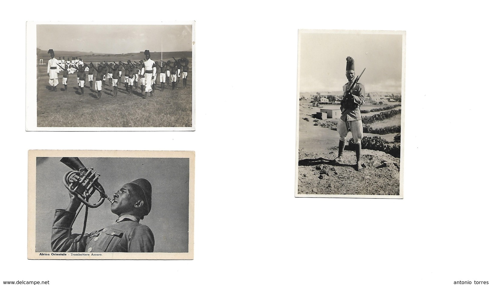 Italian Colonies. C. 1920s. ERITREA. 3 Military Uncirculated Photo Ppcs. Fine Trio. - Zonder Classificatie