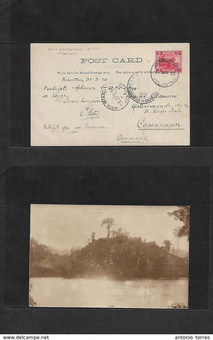 Malaysia. 1910 (31 March) Kelantan. Latu Mengkebon - Denmark, Copenhagen Via Kota Bharn (3 Apr) - Singapore (8 Apr). Ver - Maleisië (1964-...)