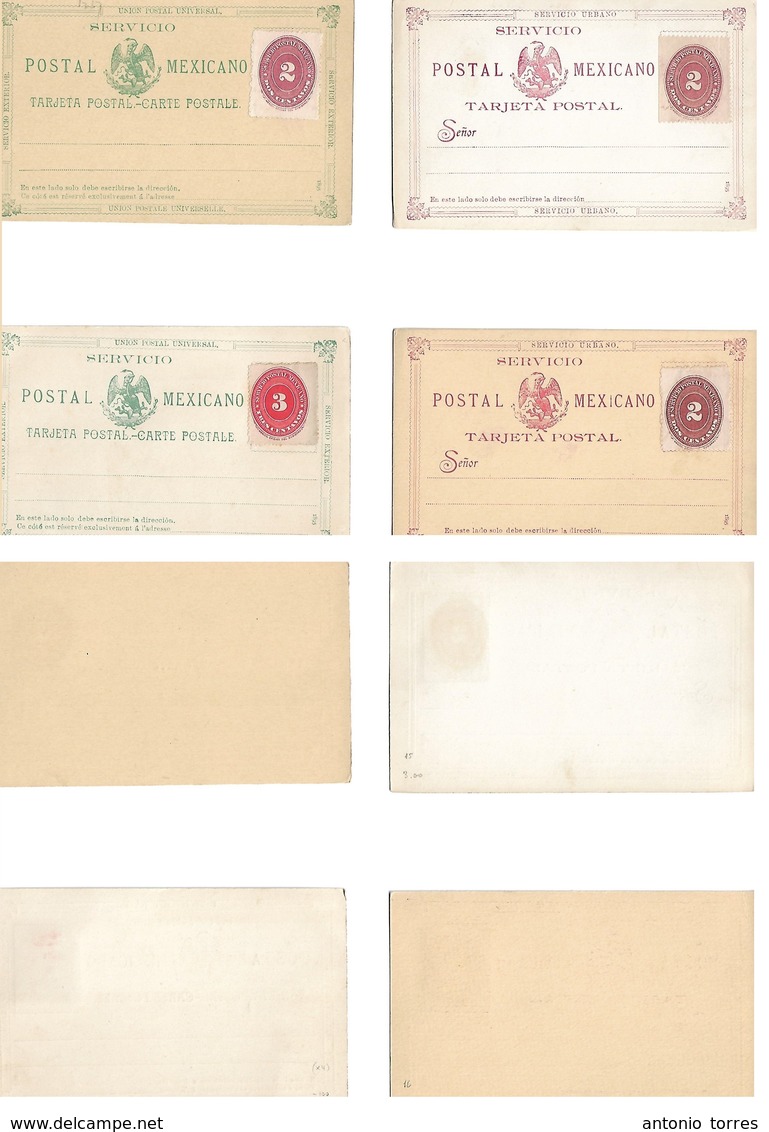 Mexico - Stationery. C. 1890s. Servicio Postal Mexicano. 4 Diff Models Mint Type With Stamp Attached As Sold By The Post - México