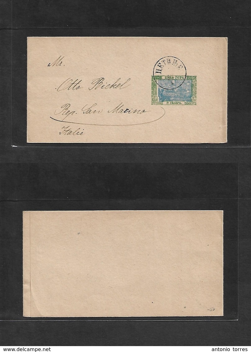 Montenegro. C. 1896. Cettinje - San Marino, Italy. 2p Bicolor Complete Wrapper, Circulated. Scarce And VF. - Montenegro