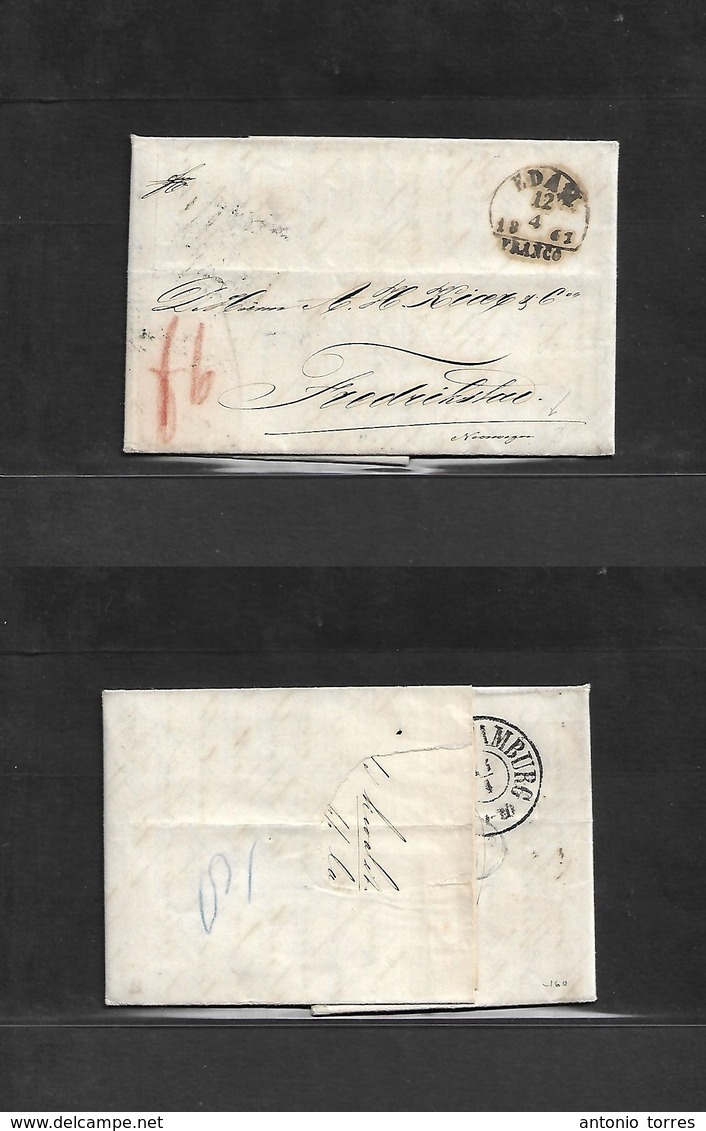 Netherlands. 1862 (12 April) Edam - Norway, Fredrikstad. EL Full Text, Cash Paid Depart Ds + Fco + Red Mns Anotation. Vi - Other & Unclassified