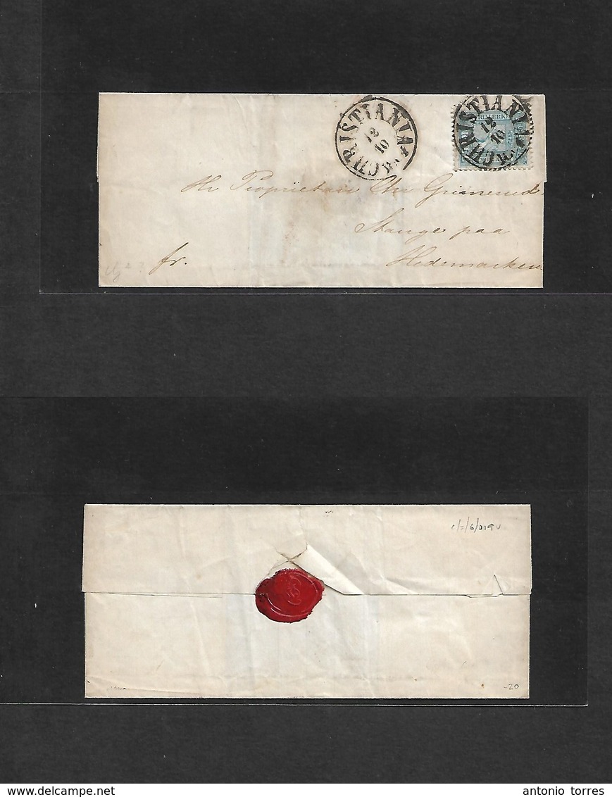 Norway. 1874 (12 Oct) Christiania - Hedemarken. E Fkd 4s Blue, Cds. Fine. - Other & Unclassified