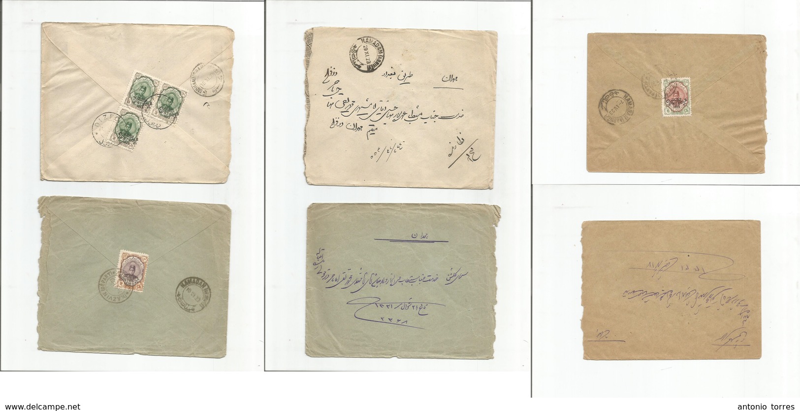 Persia. 1923. Controle Issue. 3 Local Fkd Envelopes + Diff Towns Usages. - Iran