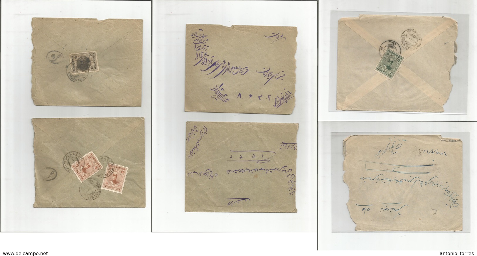 Persia. 1924. New Design Issue. 3 Local Franked Covers, Diff Values On With Control Canchets. Fine Trio + Cancels. - Iran