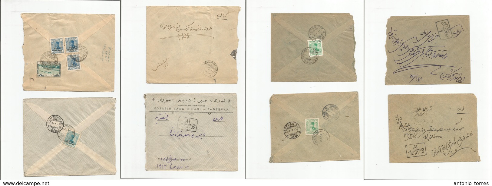 Persia. C. 1925-6. 4 Local Franked Envelopes, One Mixed Air Usage. - Iran