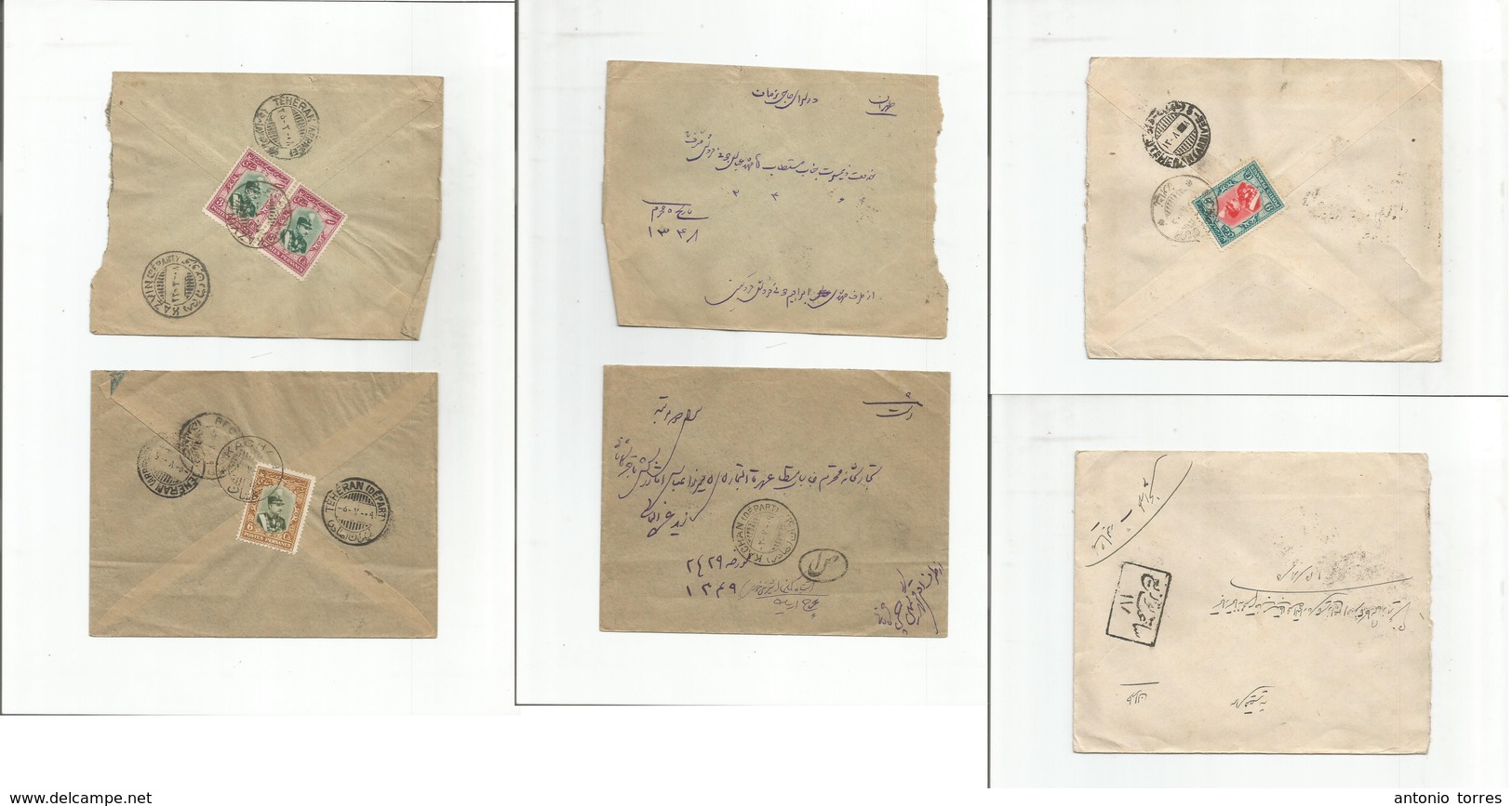 Persia. C. 1927. Trio Of Three Local Fkd Covers. Diff Towns New Desing. Nice Condition. - Iran