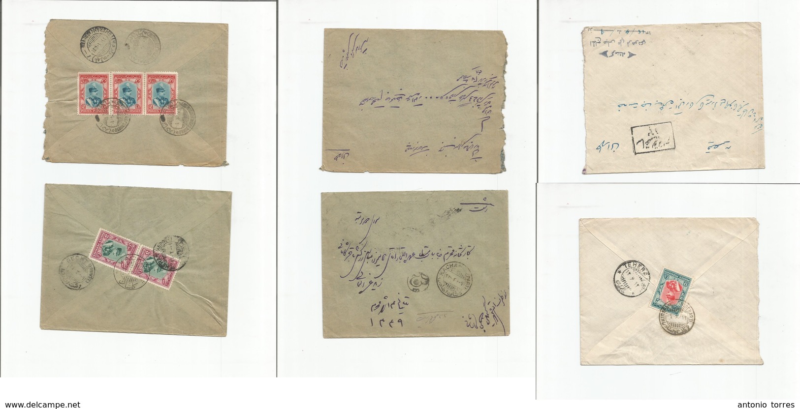 Persia. C. 1927. 3 Local Multifkd Envelopes. New Design And Diff Values. Fine Trio. - Iran