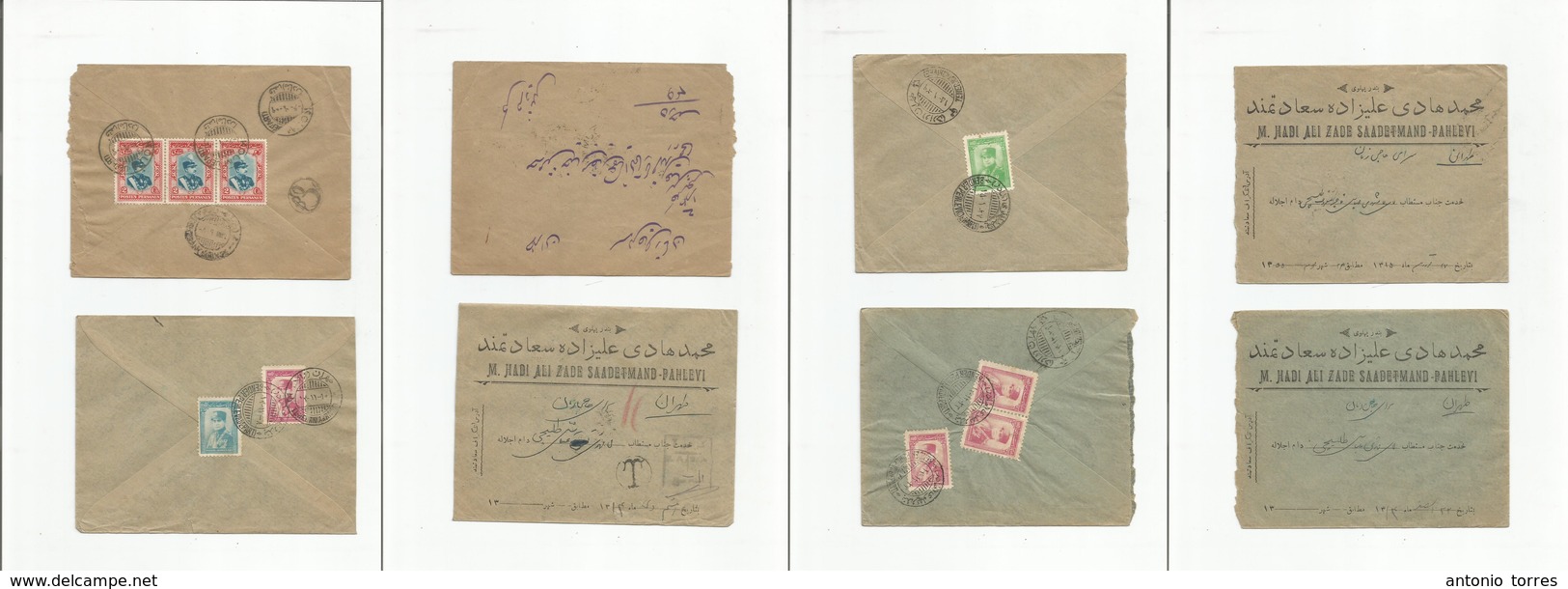 Persia. C. 1930s. 4 Diff Multifkd Local Usages, Better Stamps, Rates, Cancels. Fine Group. Opportunity. - Iran