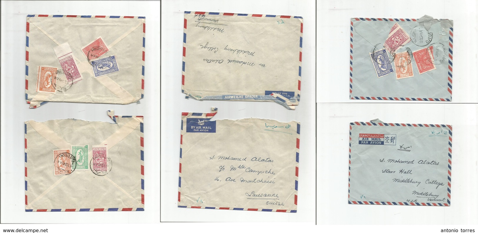 Saudi Arabia. C. 1956-7. 3 Diff Overseas Air Multifkd Usages. - Arabie Saoudite