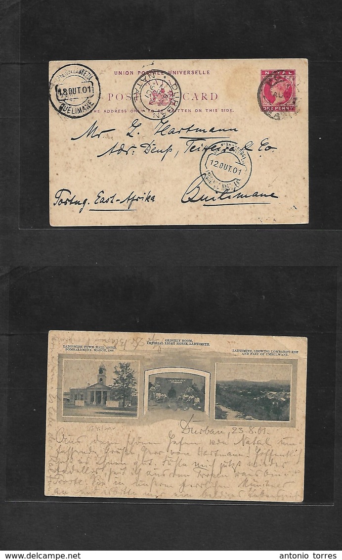South Africa. 1901 (23 Aug) Natal. Point - Quelimane, Portuguese East Africa (18 Oct) Via Durban - Lourenzo Marques. 1d  - Other & Unclassified