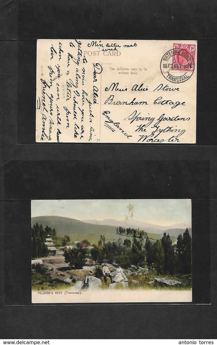 South Africa. 1909 (18 April) Transvaal. Waterval Bowen - Worcerster, UK, Fkd Ppc, Nice Cds. Pilgrim's Rest. VF Card. - Other & Unclassified