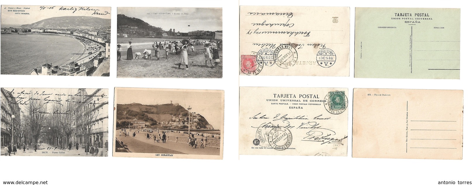 E-Provincias. C. 1906. Guipozcoa, San Sebastian, Irun. 4 Postales Diff De Otras Localidades. - Otros & Sin Clasificación