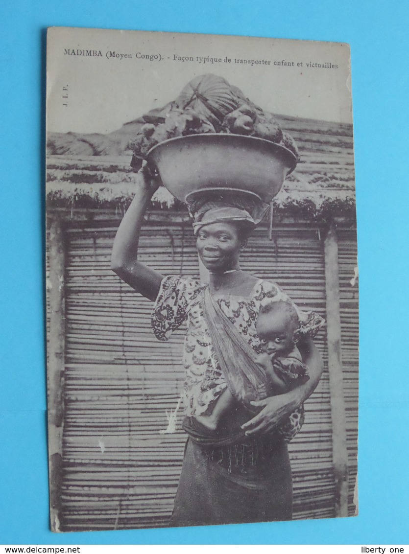 MADIMBA ( Moyen Congo ) Façon Typique De Transporter Enfant Et Victuailles ( J.I.P ) Anno 19?? ( Voir / Zie Photo ) - Frans-Kongo