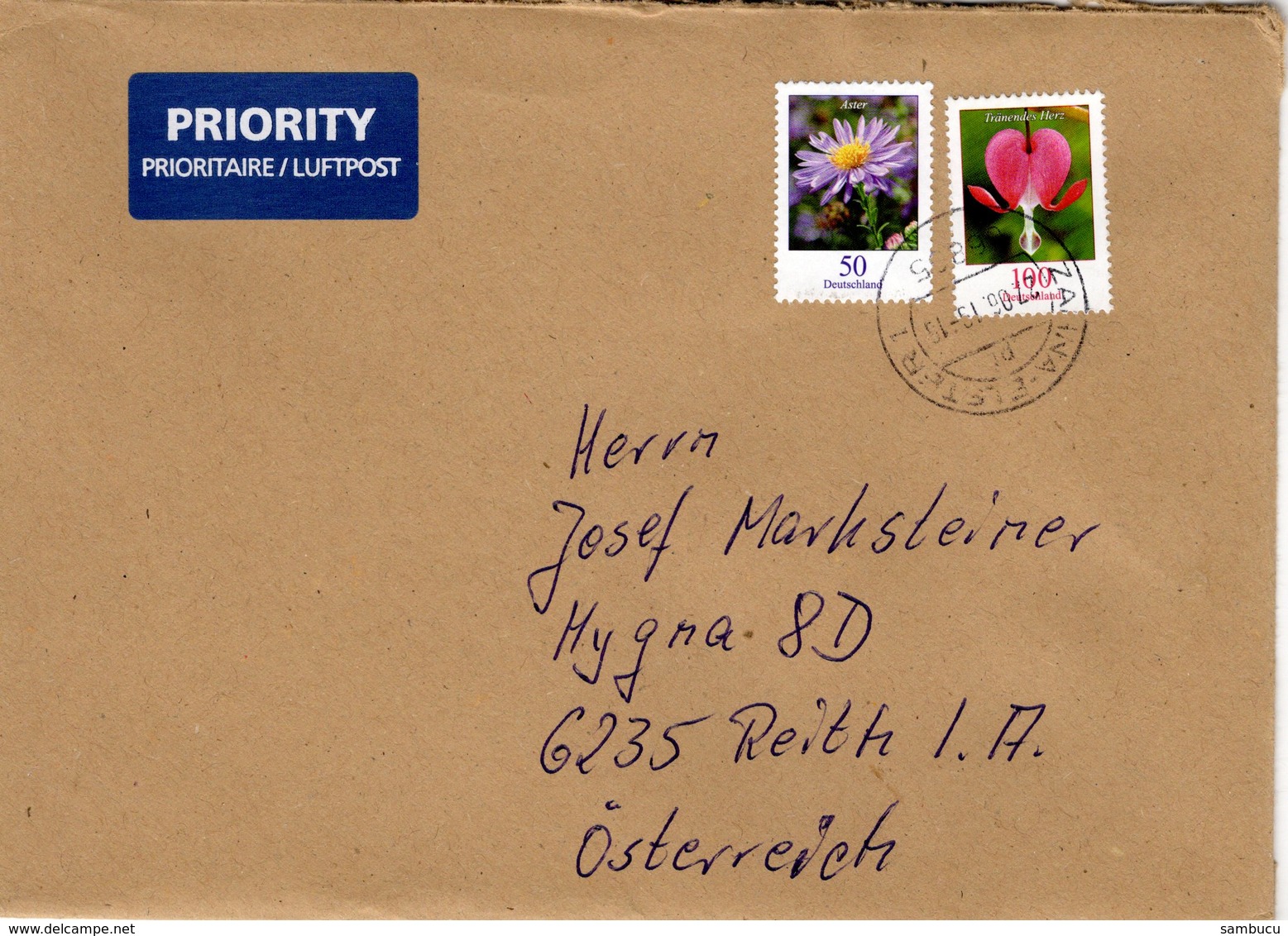 Auslands - Brief Von 06895 Zahna - Elster Mit 150 Cent Mischfrankatur Blumen 2019 - Briefe U. Dokumente