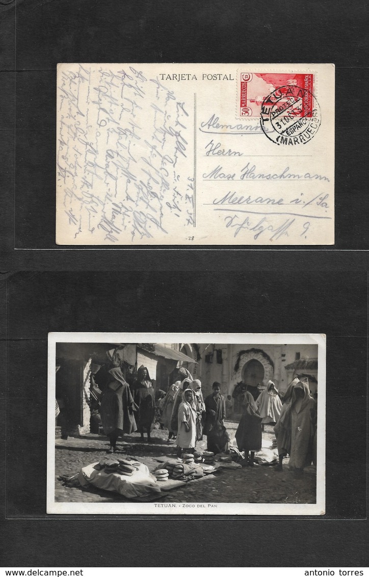 Marruecos. 1937 (31 Oct) Tetuan - Alemania, Merane. TP Con Texto Privado. Franqueo Normal. - Morocco (1956-...)