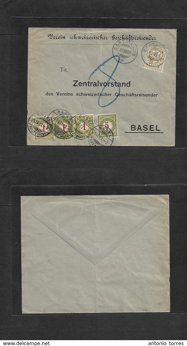 Switzerland. 1902 (22 Sept) Cortaillod - Basel (25 Sept) Local Illustrated Business Fkd Unsealed Env At With 2c Brown, T - Other & Unclassified