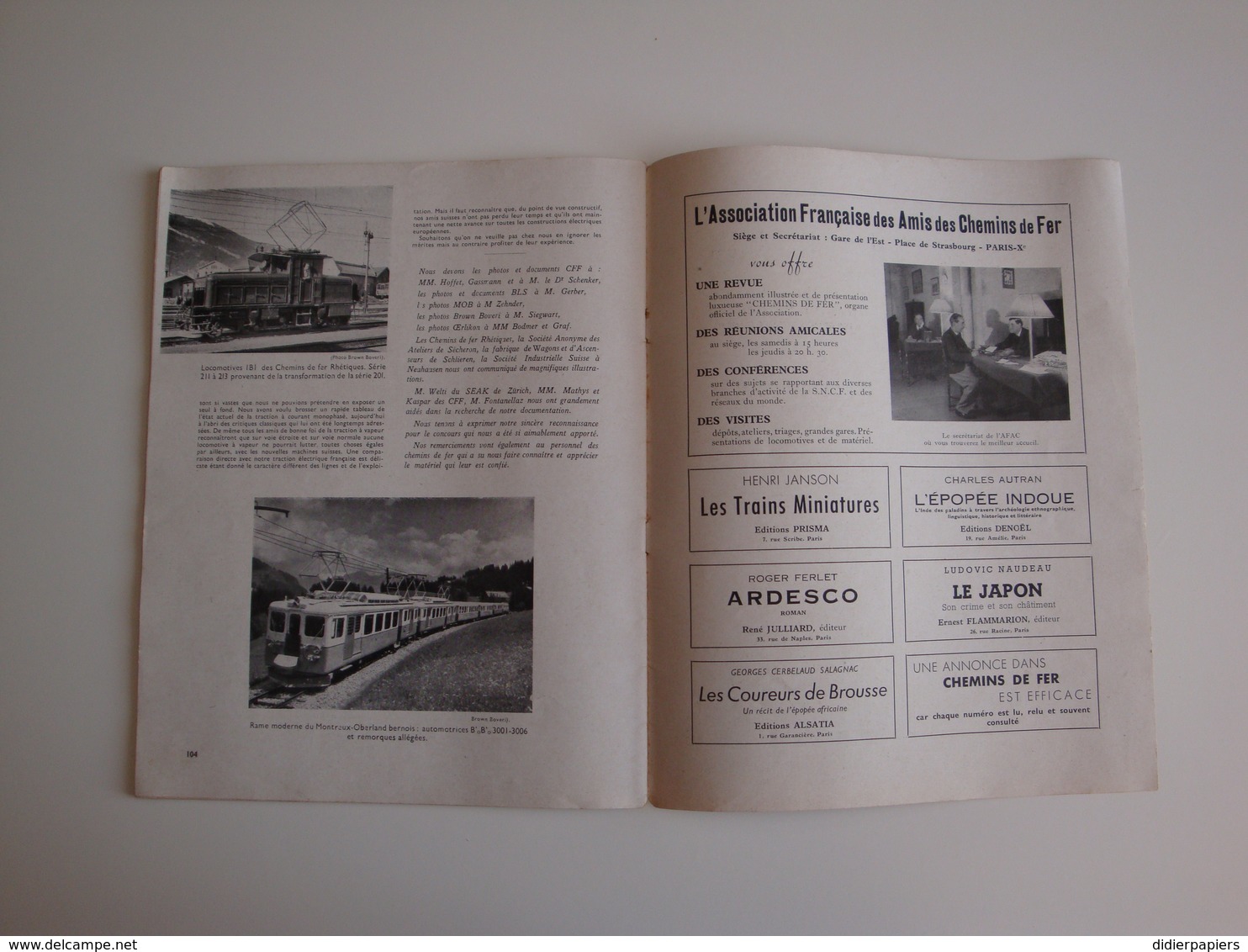 Revue de l'association française des amis des Chemins de Fer,sept-oct.1946 numéro spécial chemin de fer Suisse.