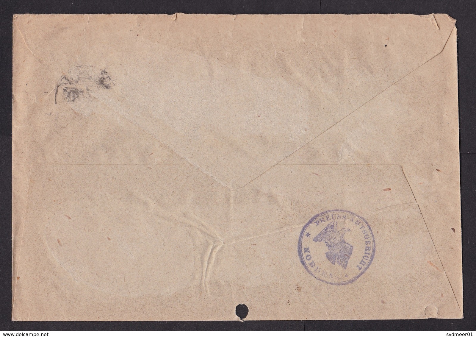Germany: Official Cover, 1927, 1 Service Stamp, Overprint, Court Norden (damaged) - Lettres & Documents