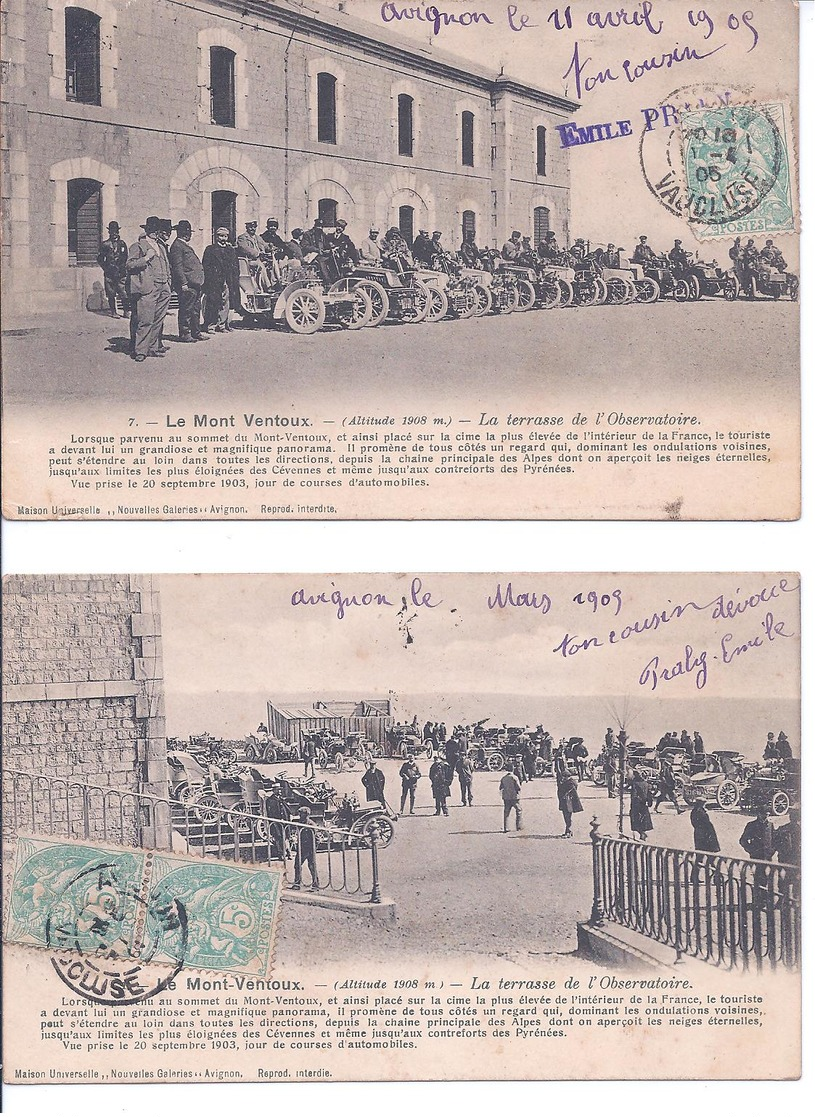 84 - LE MONT VENTOUX - Lot De 4 CPA - Vue Prise Le 20 Septembre 1903 ,jour De Courses Automobiles.(l'observatoire) - Autres & Non Classés