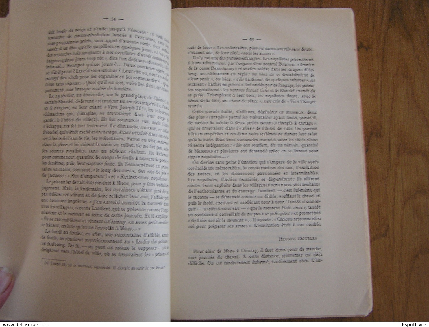 LA CONTRE REVOLUTION BRABANCONNE DANS LA PRESQU'ILE DE CHIMAY Régionalisme Histoire Fagne Sivry Sautin Beaumont Mons