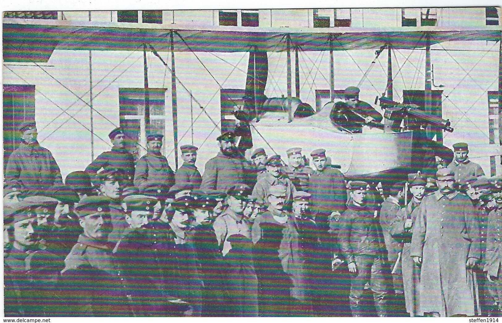 K.B. Inf.Regt.Nr.10 -  Soldaten Englischer Jagdflugzeug Mit Maschinengewehr    Allemande Carte   (1914-1918) Metz - Guerre 1914-18