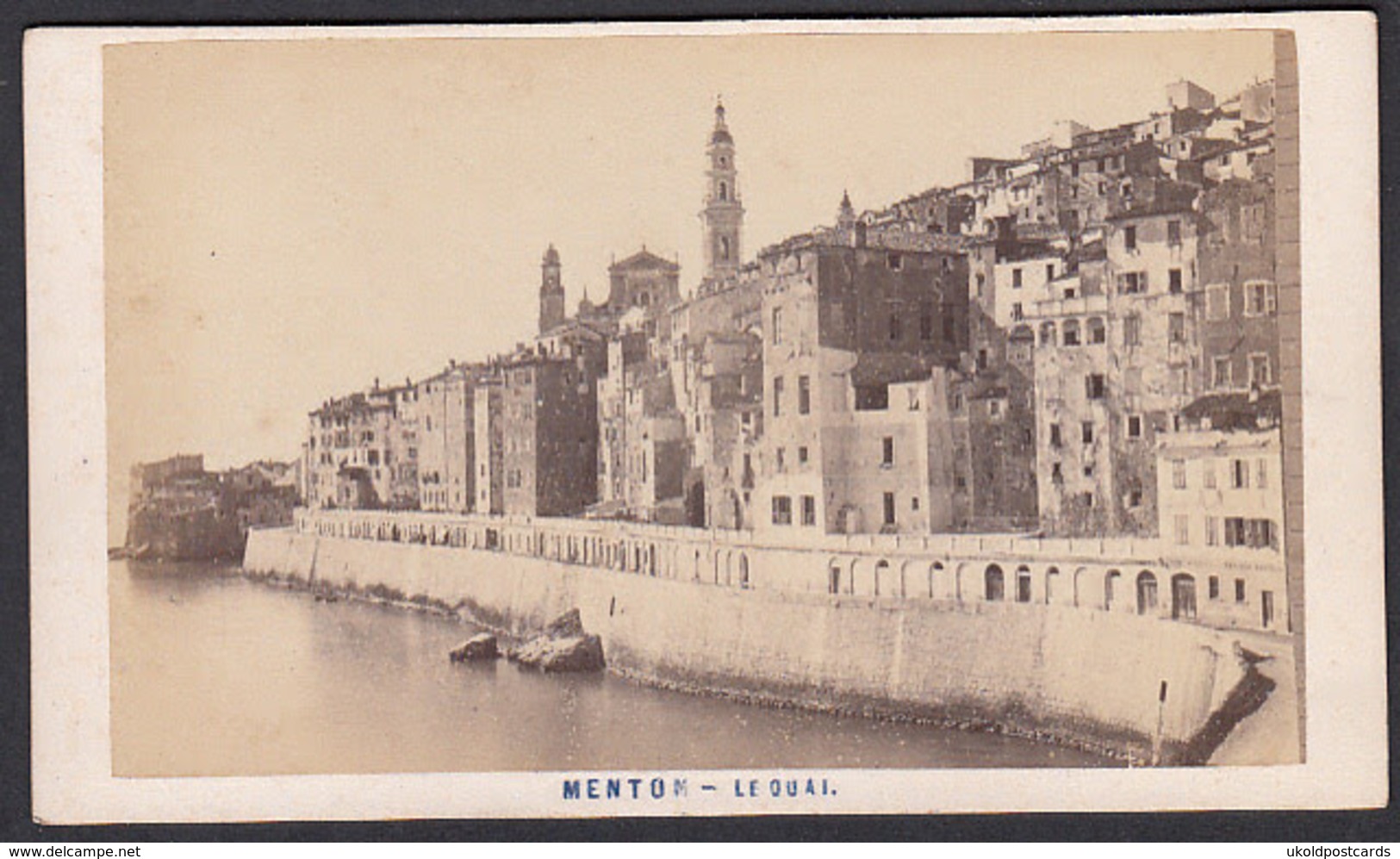 France CDV Photo 06 MENTON, Le Quai   Photographe, Aleo & Davanne. - Anciennes (Av. 1900)