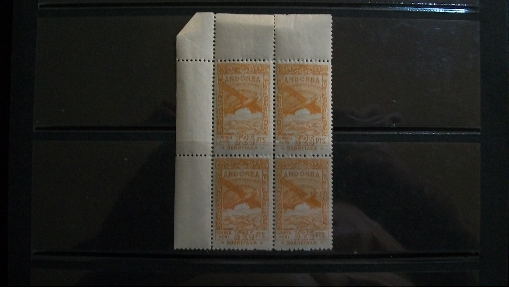 Andorra Española 1932 Correo Aereo 3,25 Pts..x4  Ed. NE 22** - Sammlungen