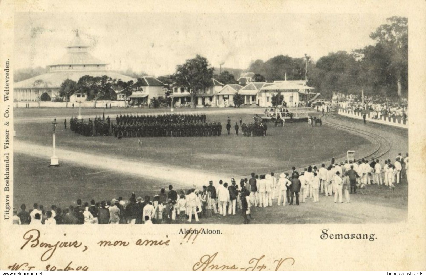 Indonesia, JAVA SEMARANG, Aloon Aloon, Military Parade, KNIL (1904) Postcard - Indonesië