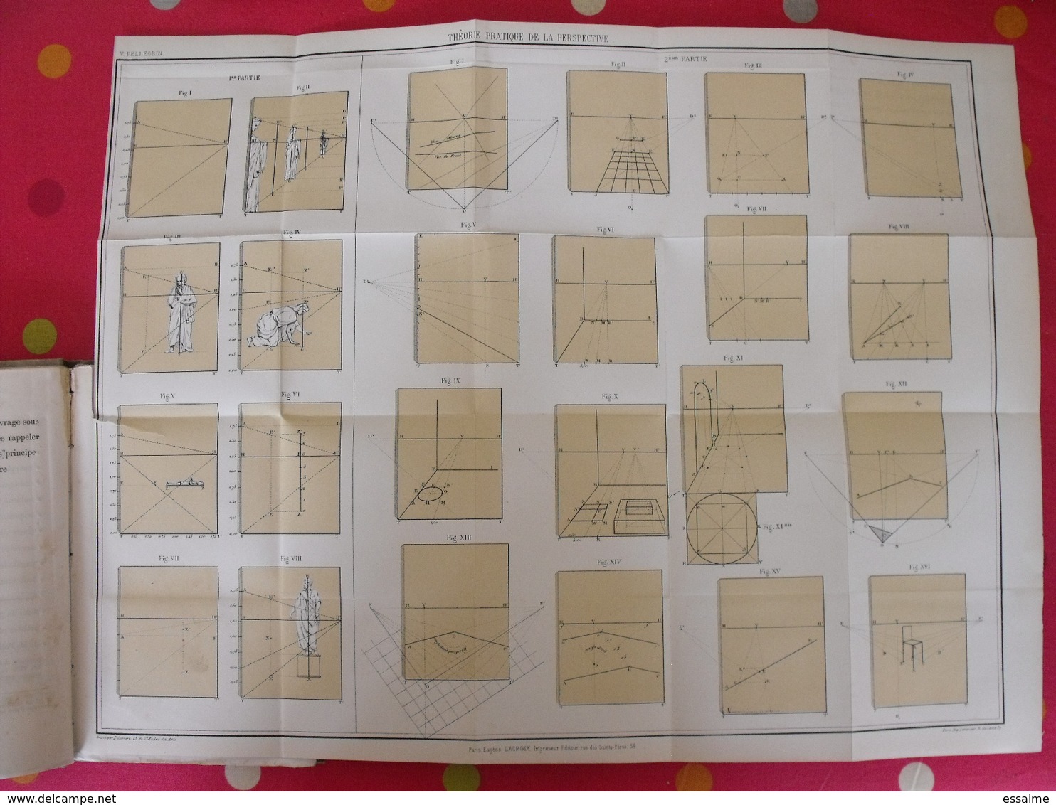 Théorie De La Perspective. Pellegrin. Hetzel 1870.bibliothèque Des Professions Industrielles Et Agricoles. Dépliant - 1801-1900