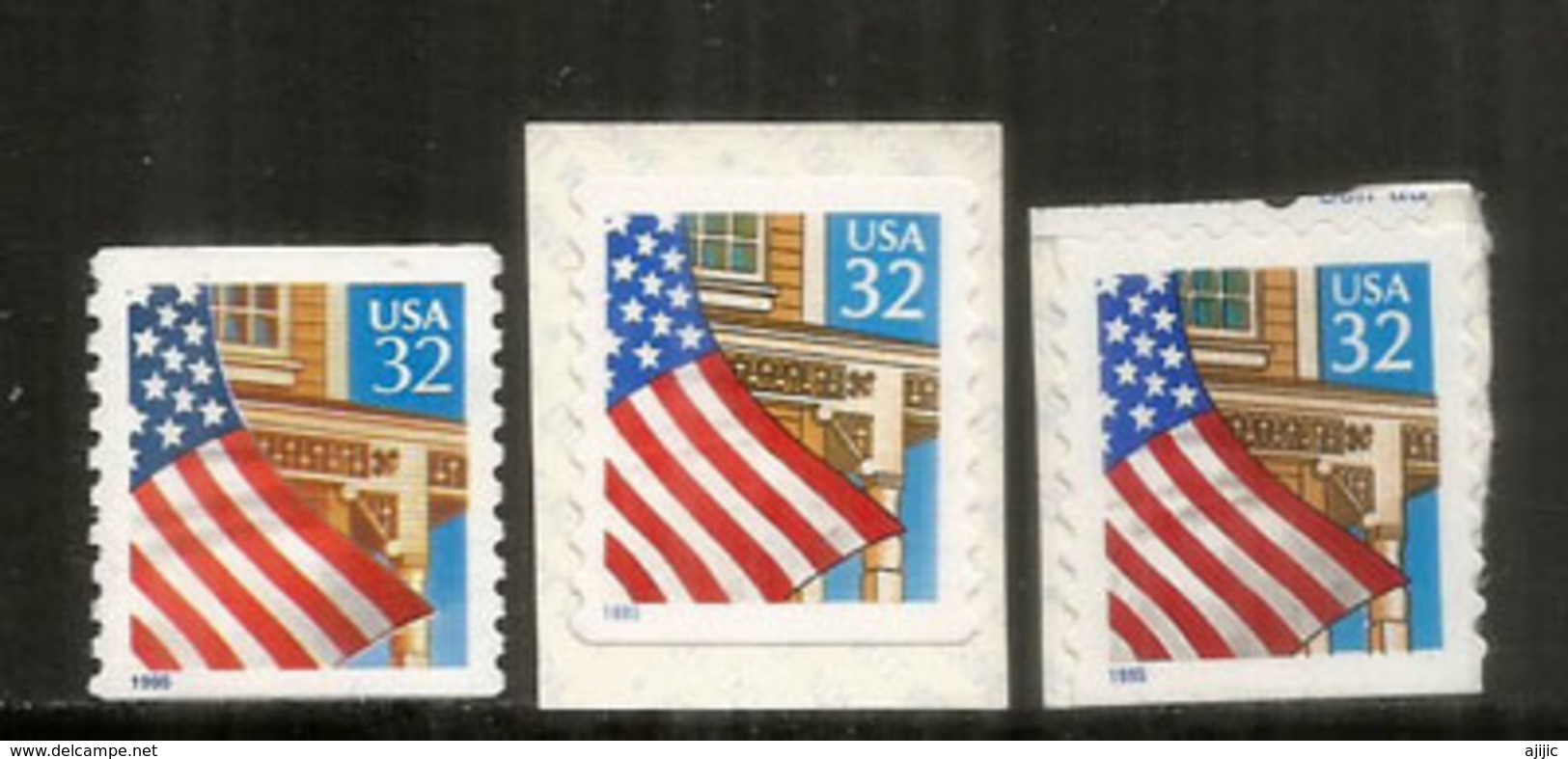 The Star-Spangled Banner .Drapeau Sur Porche.  Roulettes  Coil-stamps , Neufs ** 3 Val. - Postzegels