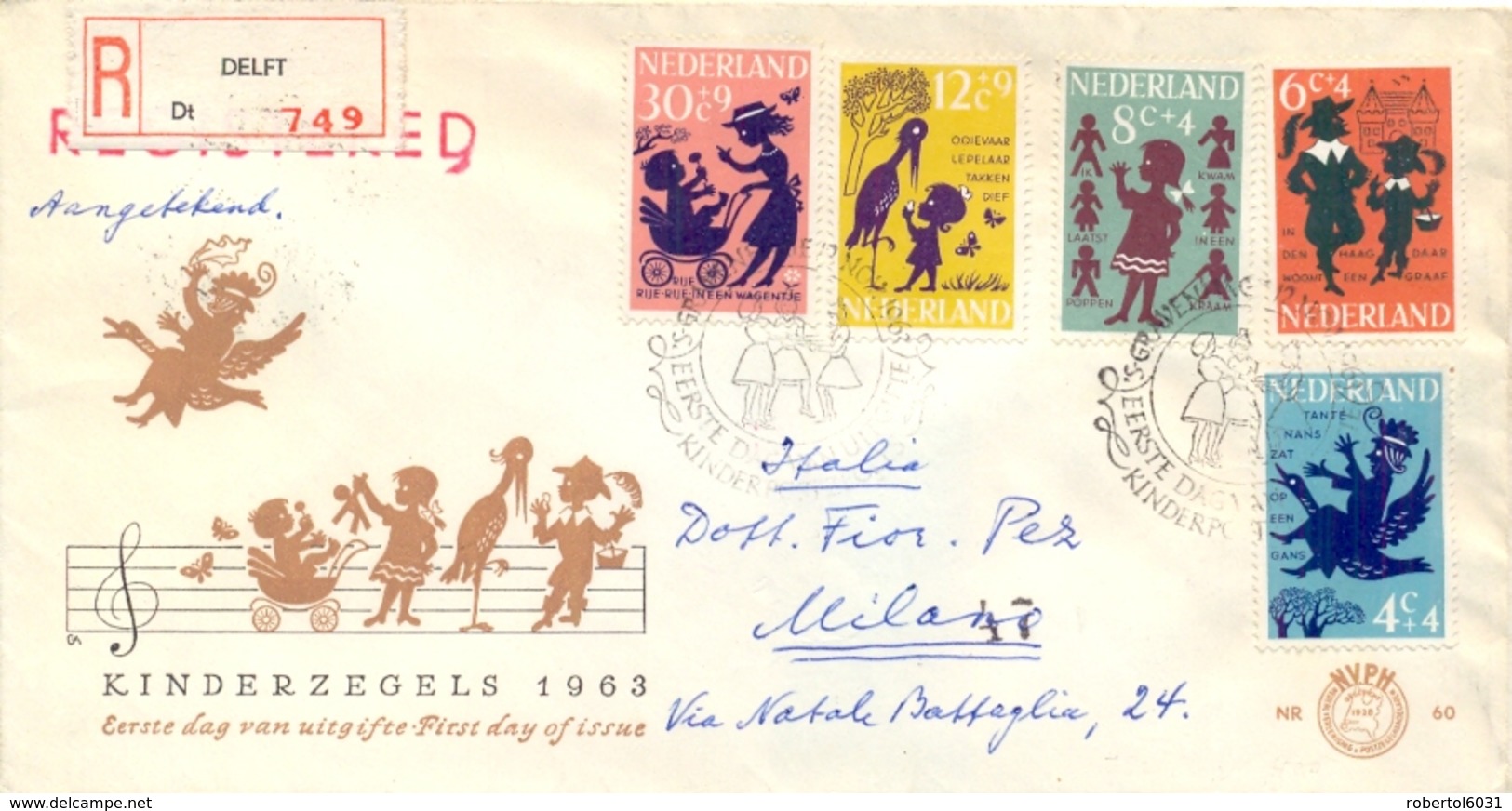 Netherlands 1963 FDC Registered Child Care - Altri & Non Classificati