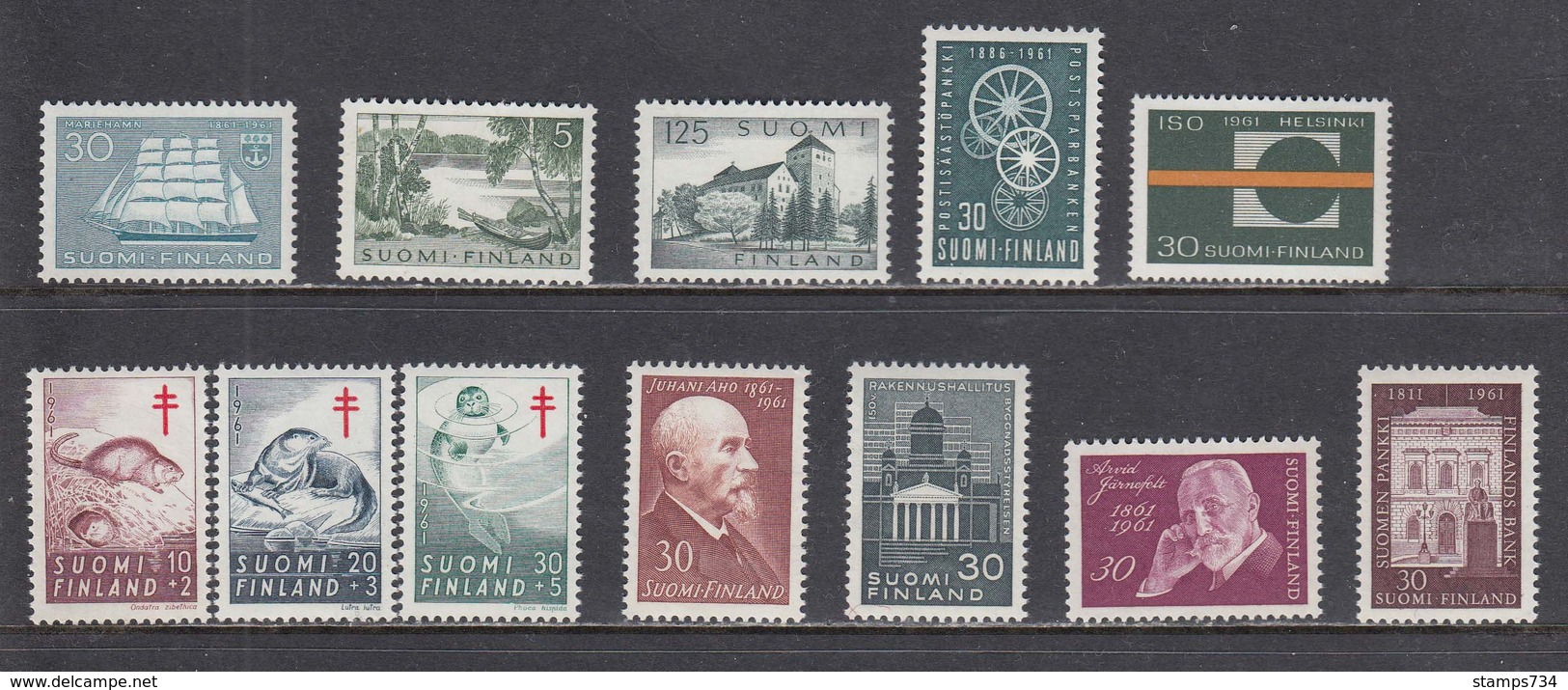 Finland 1961 - Year Set Complete, Mi-Nr. 531/42, MNH** - Unused Stamps