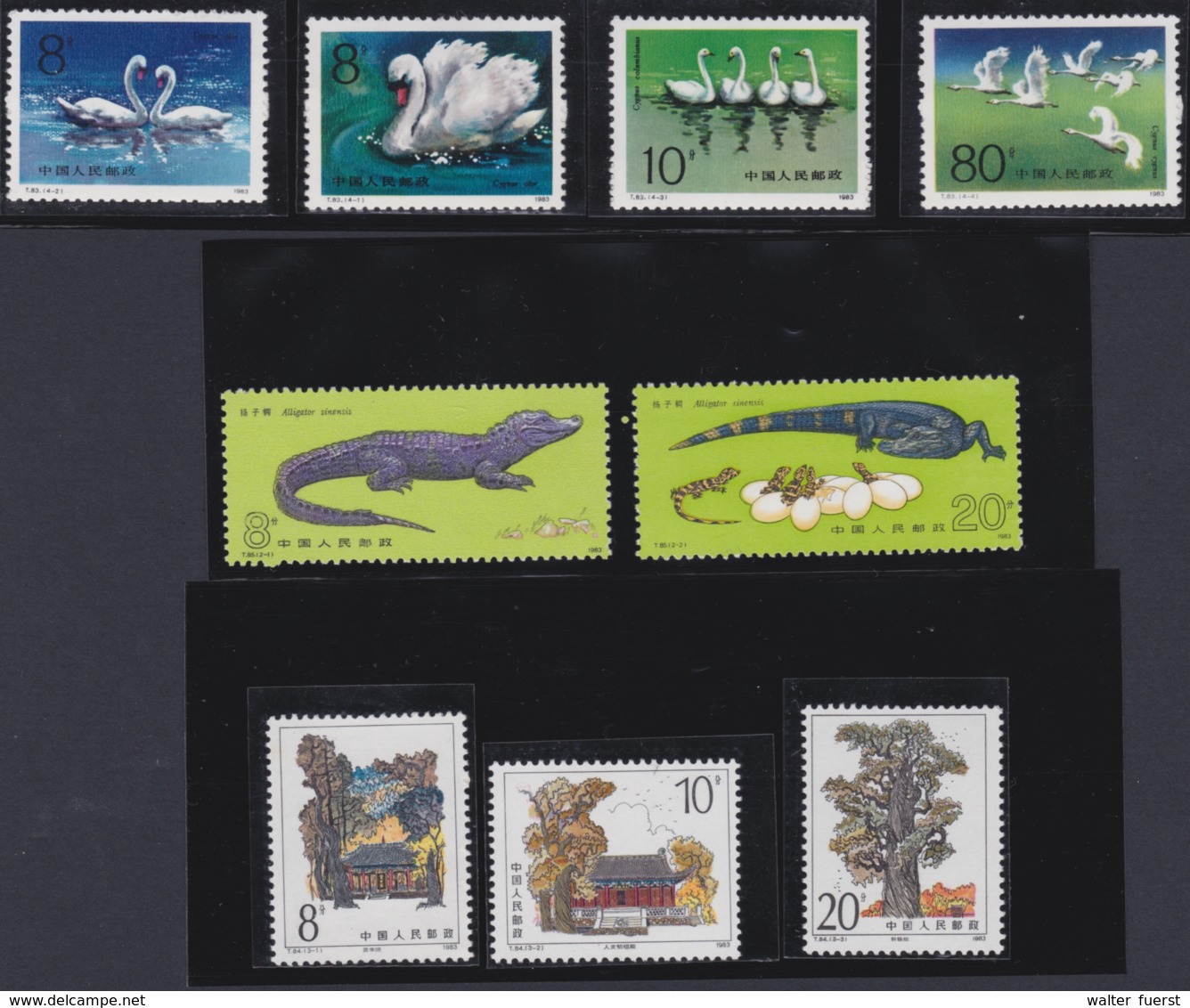 CHINA 1983, 3 Serien (grave Of Yellow Emporer, Alligators, Swans), Mint Never Hinged - Nuovi