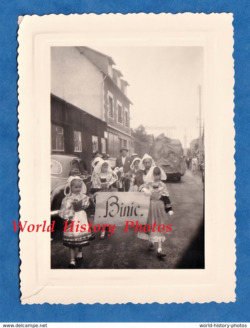 Photo Ancienne - à Situer COTES D' ARMOR - Groupe D'enfant De BINIC Coiffe Folklore Breton St Brieuc Saint Quay Etables - Lieux