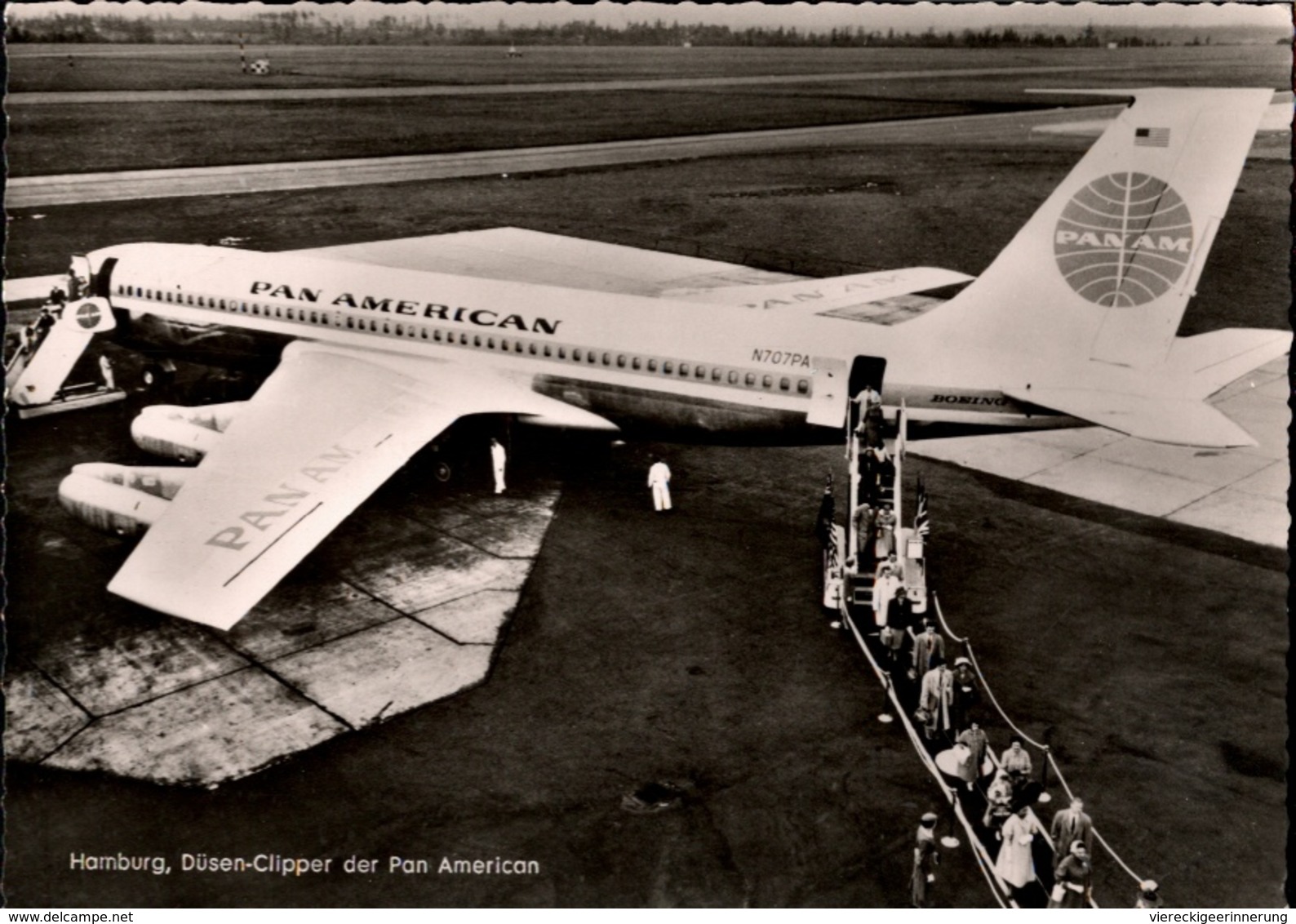 !  1964 Postcard From Hamburg Fuhlsbüttel, PanAm, Pan Anerican, Düsenjet, Jetliner, Boeing 707 - 1946-....: Moderne