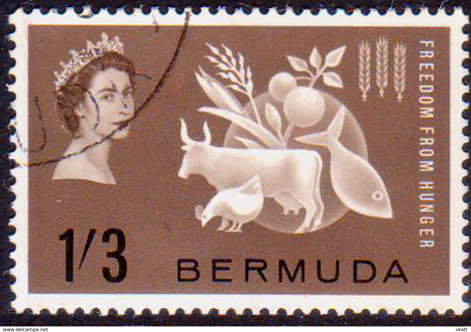 BERMUDA 1963 SG 180 1sh 3d Used Freedom From Hunger - Bermuda