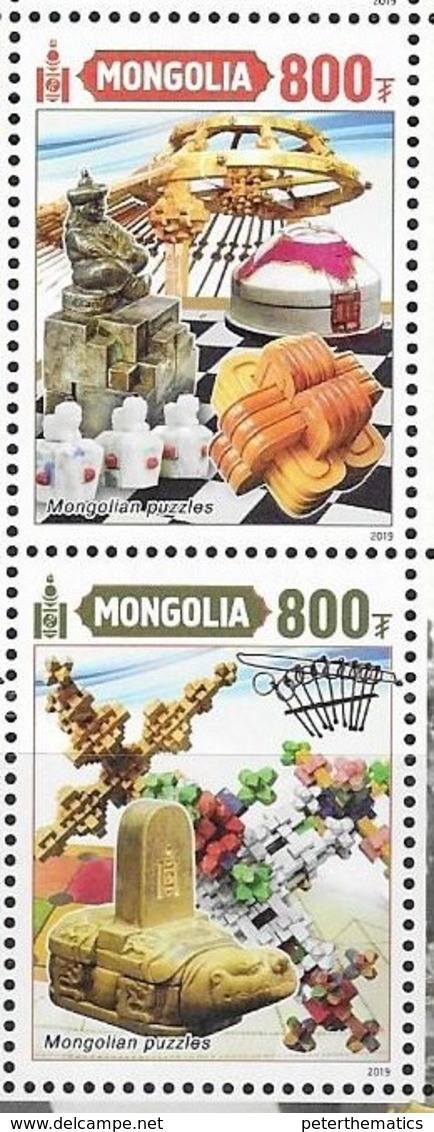 MONGOLIA, 2019, MNH , CHILDREN, GAMES, CHILDREN'S PUZZLES, TURTLES, INTERNATIONAL INTELLECTUAL MUSEUM, 2v - Sonstige & Ohne Zuordnung