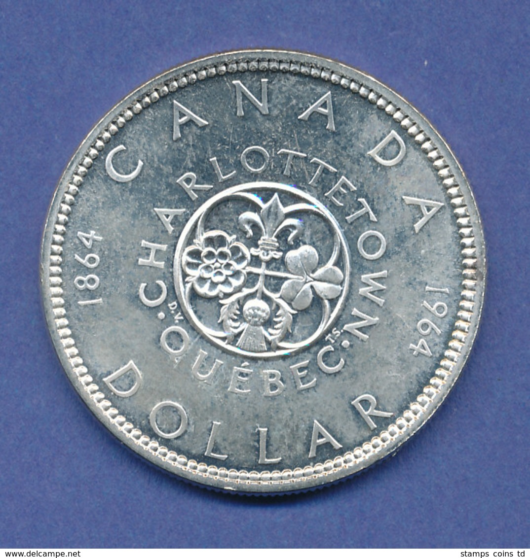 Kanada Silbermünze 1 Dollar 1964 Konferenz Charlottestown  23,2g 800er Silber - Canada