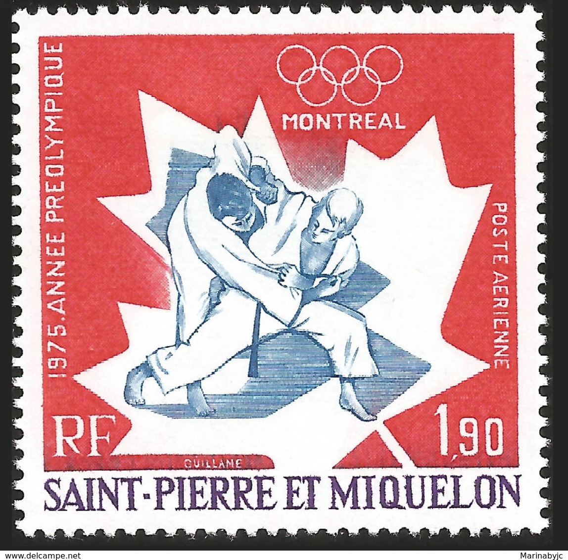 V) 1975 ST PIERRE & MIQUELON, JUDO, MONTREAL OLYMPIC GAMES, MN - Unused Stamps